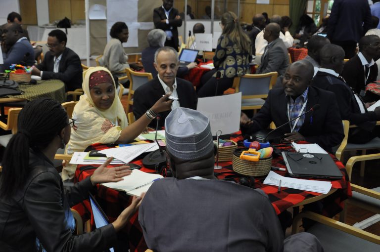 Hajia Salamatu Garba, Women Farmers Advancement Network of Nigeria, leads a discussion on gender integration. Photo: World Agroforestry Centre/Susan onyango